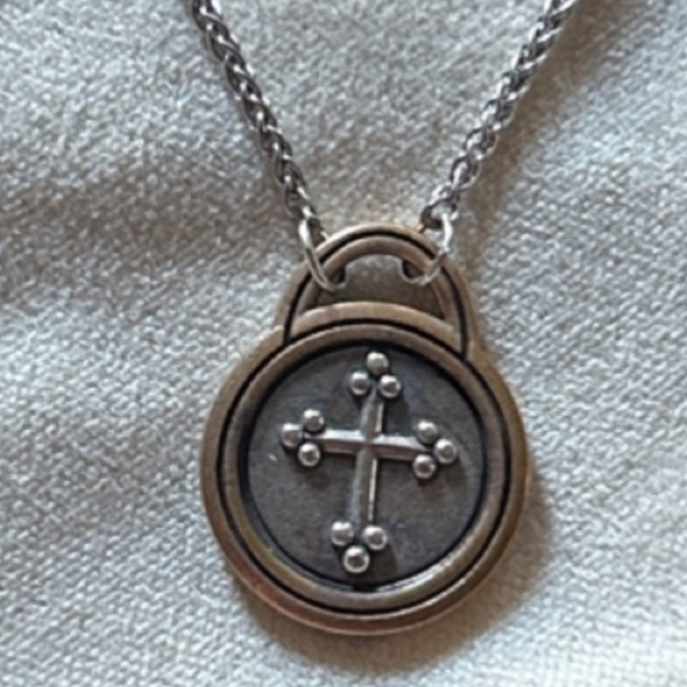 James Avery Botonesse Silver and Bronze Cross Necklace